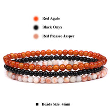 Load image into Gallery viewer, 3pcs/set 4mm Natural Stone Beads Bracelets
