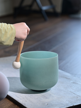 Load image into Gallery viewer, 8 Inch Emerald Gemstone Fusion Crystal Singing Bowl + FREE Mallet and O-ring