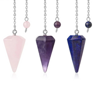 Natural Gemstone Crystal Hexagonal Pendulum