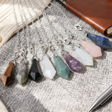 Load image into Gallery viewer, Natural Crystal Single-Point Hexagonal Pyramid Pendulum