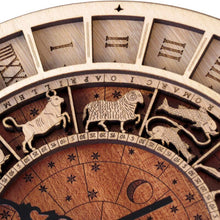 Load image into Gallery viewer, Zodiac Signs Wooden Wall Clock