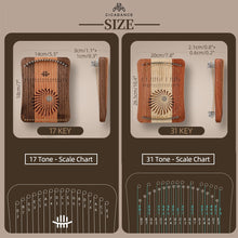 Load image into Gallery viewer, 17/31 Strings Fingerplay Kalimba Lyre Harp Chromatic Thumb Piano