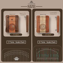 Load image into Gallery viewer, 17/31 Strings Fingerplay Lyre Harp Chromatic Thumb Piano