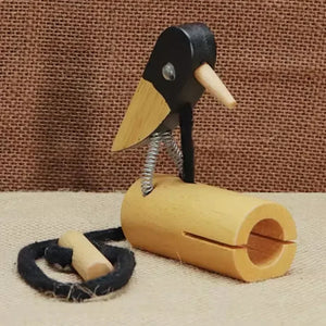 Wooden Woodpecker Sound Tube Pull Rope