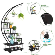 Load image into Gallery viewer, 2pcs 6 Tier Semicircular with Wheels Multi-layered Instrument Display Shelf