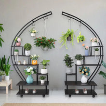Load image into Gallery viewer, 2pcs 6 Tier Semicircular with Wheels Multi-layered Instrument Display Shelf