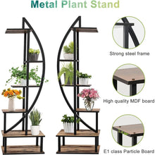 Load image into Gallery viewer, 2pcs, 6 Tier Half Moon Shaped Metal Multi-layered Instrument Display Shelf