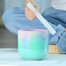 Load image into Gallery viewer, 1pc 6 Inch Dream Color Alchemy Clear Quartz Chakra Crystal Singing Bowl + FREE 2 Mallets and O-ring