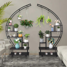 Load image into Gallery viewer, 2pcs 6 Tier Semicircular with Wheels Multi-layered Instrument Display Shelf