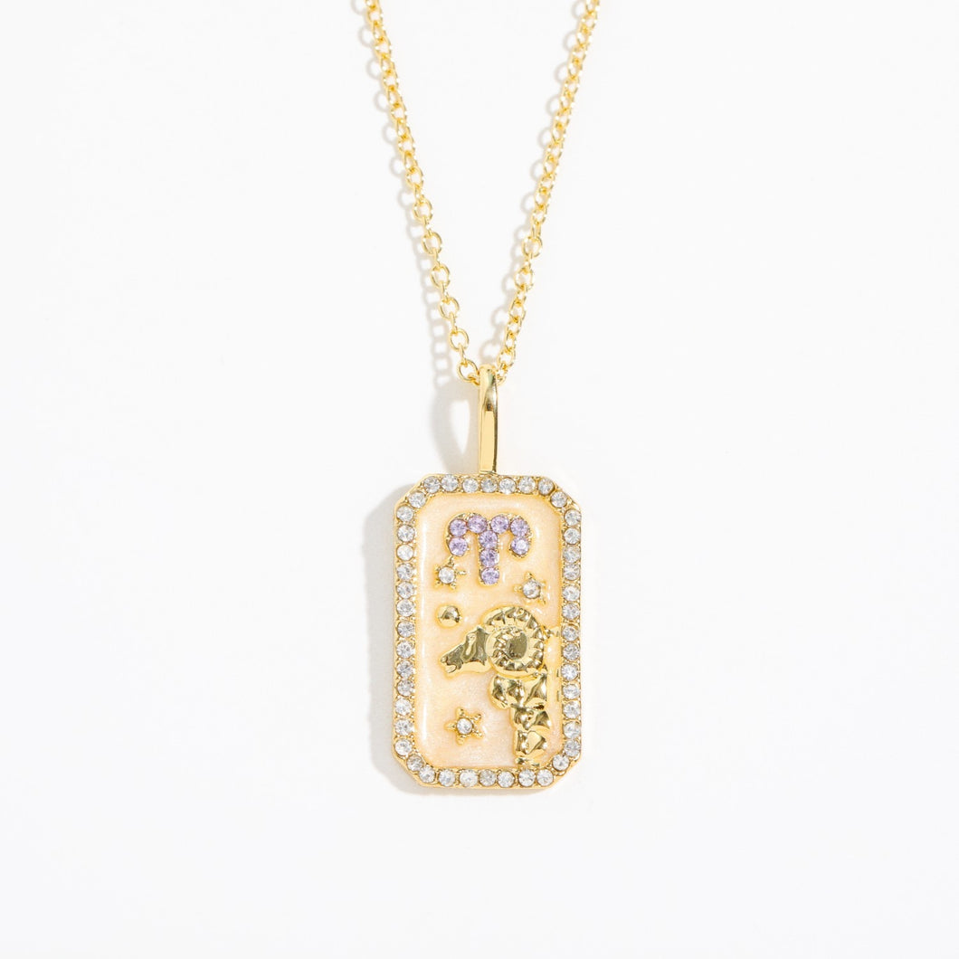 Zodiac Sign Birthstone Necklace