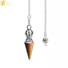 Load image into Gallery viewer, Natural Crystal Round Cone Pendant Pendulum