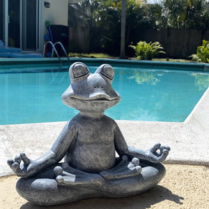 Frog Meditating Figurine Statue