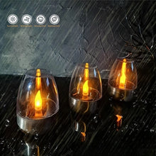 Load image into Gallery viewer, Stainless Steel LED Solar Flameless Candle Lights