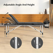 Load image into Gallery viewer, 79 inch Portable Massage Table – Adjustable 3-Fold Spa Bed