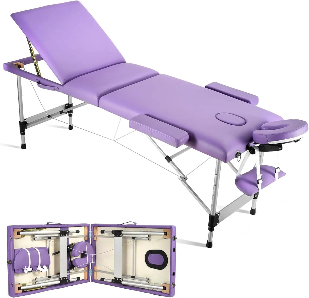 79 inch Portable Massage Table – Adjustable 3-Fold Spa Bed