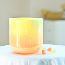 Load image into Gallery viewer, 1pc 6 Inch Dream Color Alchemy Clear Quartz Chakra Crystal Singing Bowl + FREE 2 Mallets and O-ring