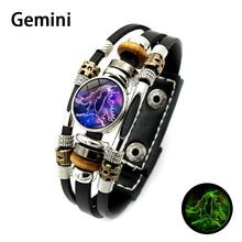 Load image into Gallery viewer, Luminous 12 Zodiac Signs Charm Bracelet