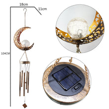 Load image into Gallery viewer, Sun, Moon, Star Solar Outdoor Wind Chime
