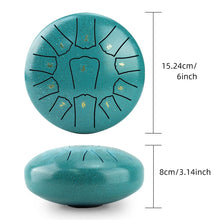 Load image into Gallery viewer, 6 Inch, 11 Notes Mini Steel Tongue Drum + FREE Mallet and Carrying Bag