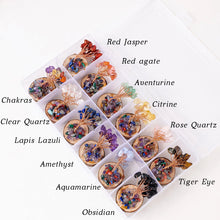 Load image into Gallery viewer, 12pcs Small Natural Crystal Tree Of Life Wood Base Set