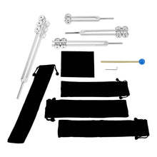 Load image into Gallery viewer, Otto Tuning Fork 4-Piece Set (32Hz, 48Hz, 64Hz, 128Hz) with FREE Hammer + Pouch