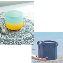 Load image into Gallery viewer, 7 Inch Fresh Green Yellow Quartz Crystal Singing Bowl + FREE Mallet, O-ring &amp; Carrying Bag
