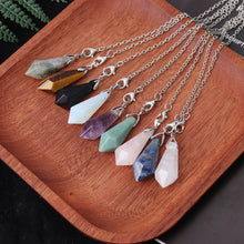 Load image into Gallery viewer, Natural Crystal Single-Point Hexagonal Pyramid Pendulum