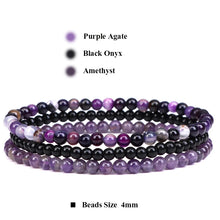 Load image into Gallery viewer, 3pcs/set 4mm Natural Stone Beads Bracelets