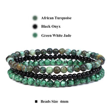 Load image into Gallery viewer, 3pcs/set 4mm Natural Stone Beads Bracelets