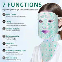 Load image into Gallery viewer, 8 Color Silicone LED Face &amp; Neck Mask Set — Photon Light Therapy for Skin Rejuvenation, Acne &amp; Anti-Aging