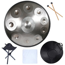 Load image into Gallery viewer, 22 Inch, 10 Notes D Minor 440HZ 432HZ, Steel Tongue Drum + FREE Carrying Bag