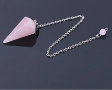Load image into Gallery viewer, Natural Gemstone Crystal Hexagonal Pendulum