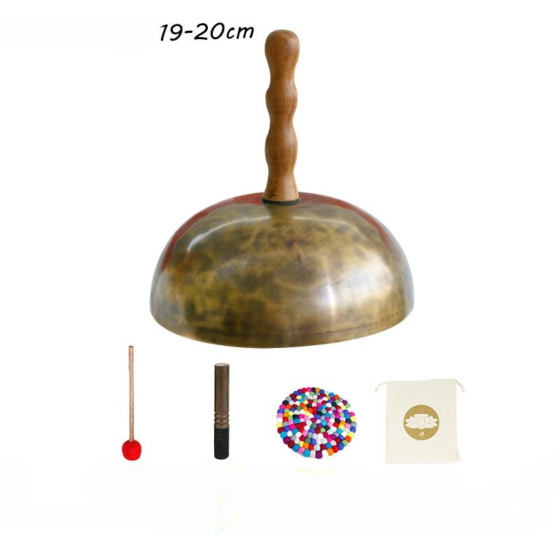 Nepal Small Handmade Bronze Handled Tibetan Singing Bowl+ FREE Mallet