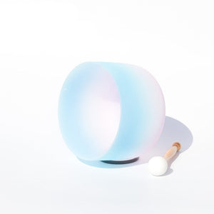 8-12 Inch Blue+Pink Candy Color Frosted Quartz Singing Bowl + FREE Carrying Case, Mallet and O-ring