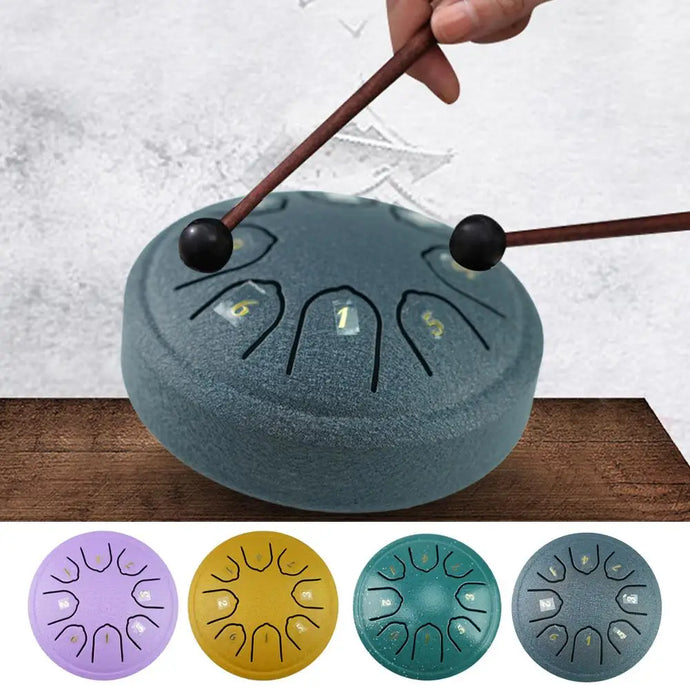4.5 Inch, 8 Tone Mini Steel Tongue Drum + FREE Mallet