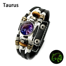Load image into Gallery viewer, Luminous 12 Zodiac Signs Charm Bracelet