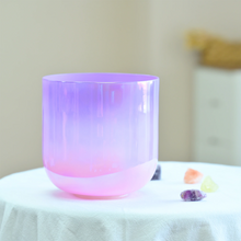 Load image into Gallery viewer, 1pc 6 Inch Dream Color Alchemy Clear Quartz Chakra Crystal Singing Bowl + FREE 2 Mallets and O-ring