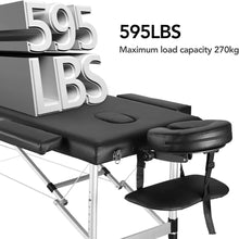 Load image into Gallery viewer, 79 inch Portable Massage Table – Adjustable 3-Fold Spa Bed