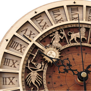 Zodiac Signs Wooden Wall Clock