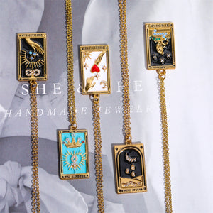 Antiqued Enamel Tarot Necklace