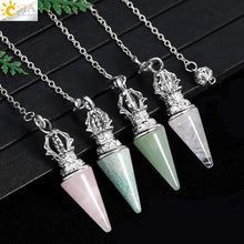 Load image into Gallery viewer, Natural Crystal Round Cone Pendant Pendulum