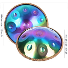 Load image into Gallery viewer, 22 inch, 9/10 notes Colorful Steel Tongue Drum + FREE Carrying Bag