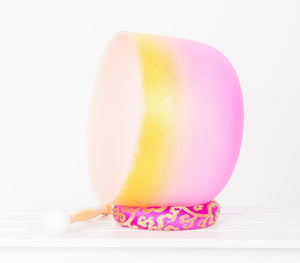 8-12 inch Pink Crystal Singing Bowl + FREE Carrying Case, Mallet and O-ring