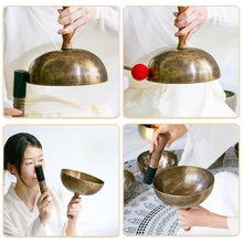 Load image into Gallery viewer, Nepal Small Handmade Bronze Handled Tibetan Singing Bowl+ FREE Mallet