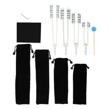 Load image into Gallery viewer, Otto Tuning Fork 4-Piece Set (32Hz, 48Hz, 64Hz, 128Hz) with FREE Hammer + Pouch