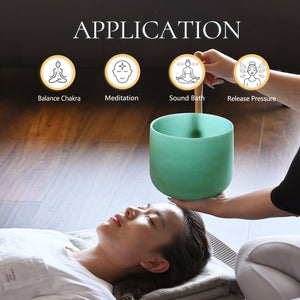 8 Inch Emerald Gemstone Fusion Crystal Singing Bowl + FREE Mallet and O-ring