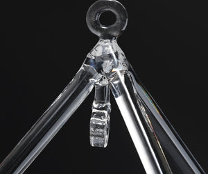 5-10 Inch Transparent Color Clear Quartz Crystal Singing Merkaba Pyramid + FREE Mallet and Carrying Case