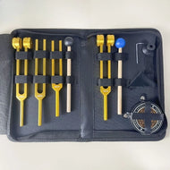 Aluminum Alloy Tuning Fork Set (128Hz / 256Hz / 384Hz / 136.1Hz / 528Hz) with Bag, Activator & Accessories