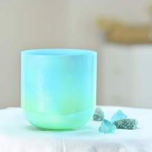 Load image into Gallery viewer, 1pc 6 Inch Dream Color Alchemy Clear Quartz Chakra Crystal Singing Bowl + FREE 2 Mallets and O-ring