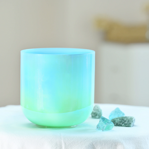 1pc 6 Inch Dream Color Alchemy Clear Quartz Chakra Crystal Singing Bowl + FREE 2 Mallets and O-ring